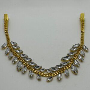 Vintage Sweater Clip Curb Chain Prong Set Acrylic Rhinestones 1950s-1960s